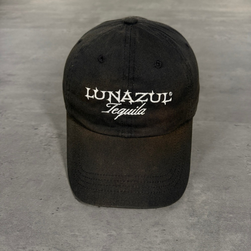 Lunazul Tequila Hat Men Black Embroidered Dad Cap America Adjustable Strap Faded